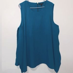 BOGO NWOT LANE BRYANT Sleeveless Double-Layered Flowy Silky Zippered Blousey Top